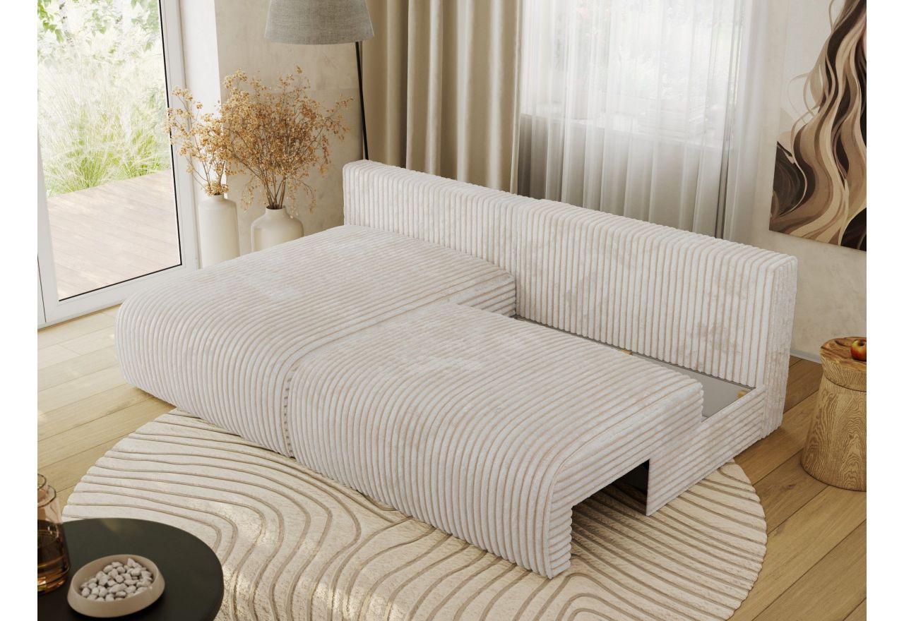 Narożnik VIVO L - strona lewa - kremowy, sztruks