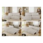 Narożnik VIVO L - strona lewa - kremowy, sztruks