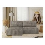 Narożnik VIVO L - strona lewa - jasnobrązowy, sztruks