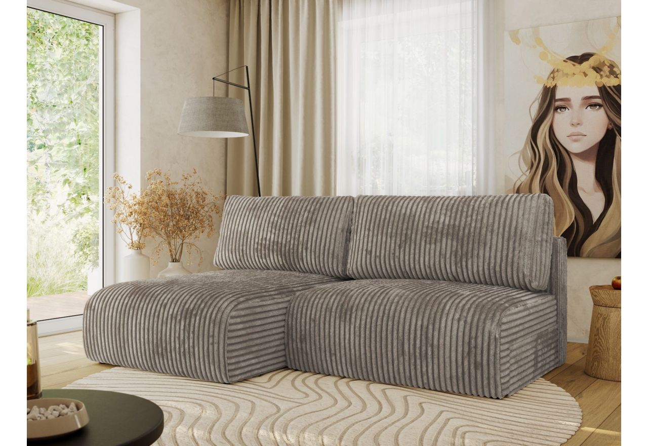 Narożnik VIVO L - strona lewa - jasnobrązowy, sztruks