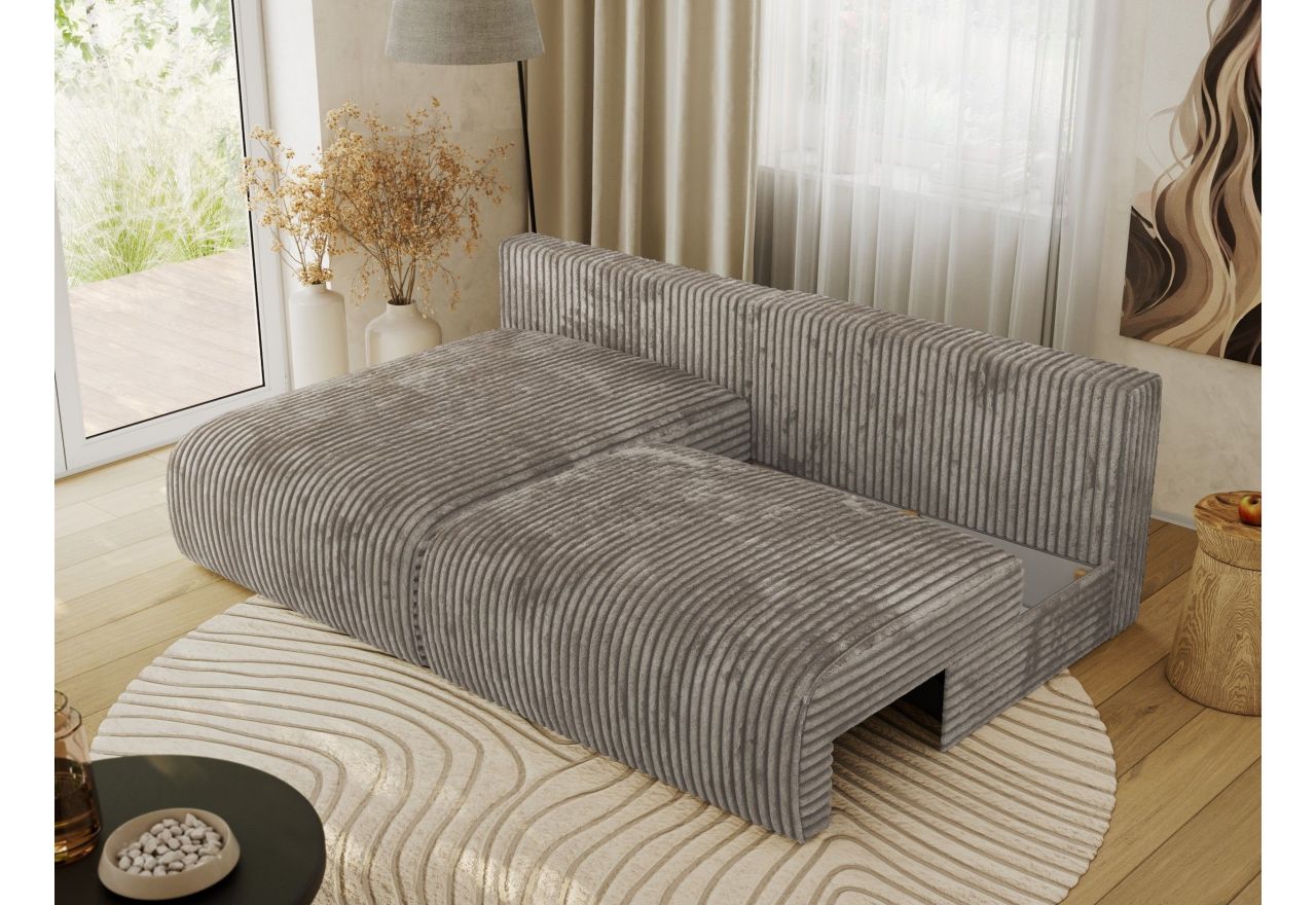 Narożnik VIVO L - strona lewa - jasnobrązowy, sztruks