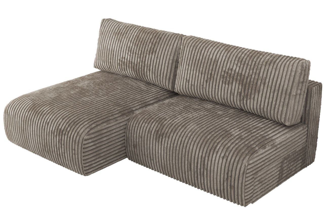 Narożnik VIVO L - strona lewa - jasnobrązowy, sztruks