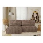 Narożnik VIVO L - strona lewa - brązowy, sztruks