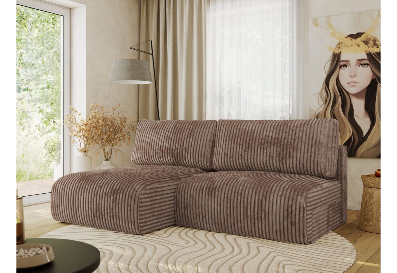 Narożnik VIVO L - strona lewa - brązowy, sztruks