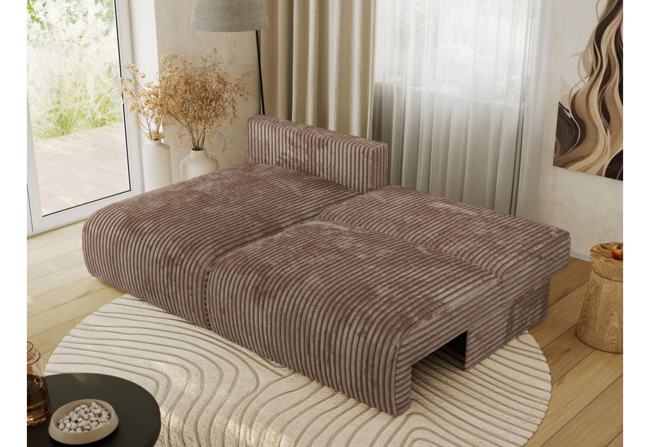 Narożnik VIVO L - strona lewa - brązowy, sztruks