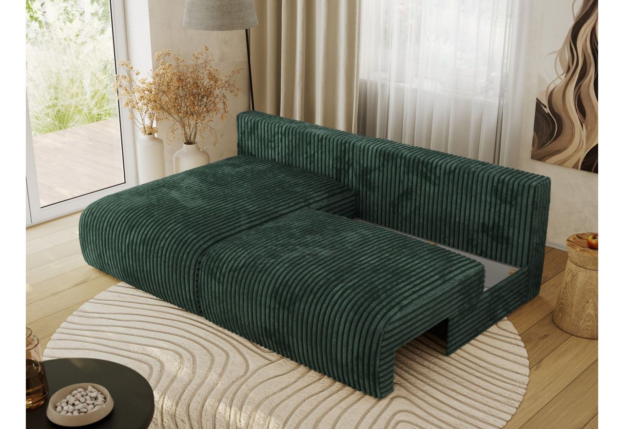 Narożnik VIVO L - strona lewa - zielony, sztruks