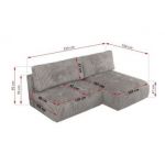 Narożnik VIVO L - strona lewa - szary, sztruks