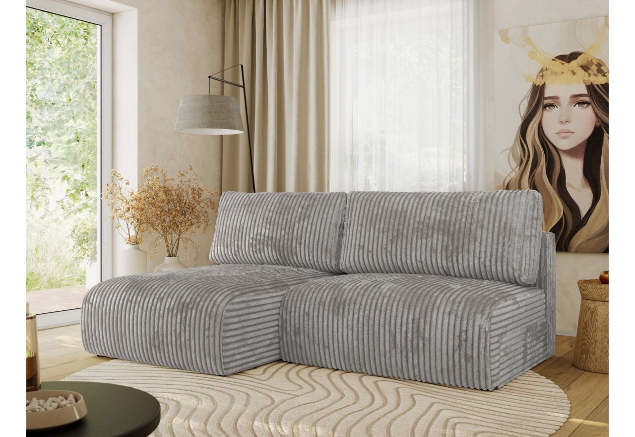 Narożnik VIVO L - strona lewa - szary, sztruks