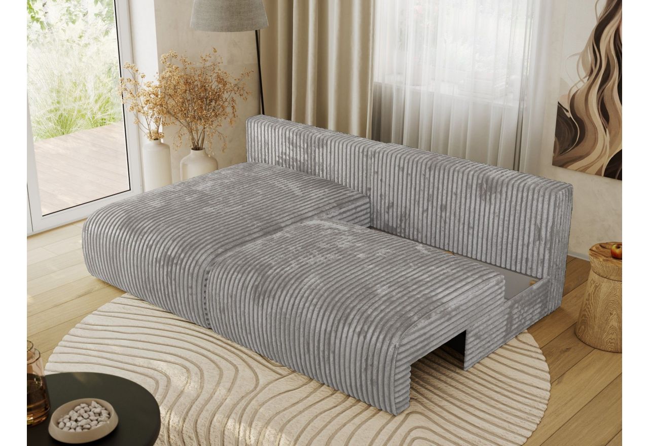 Narożnik VIVO L - strona lewa - szary, sztruks