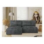 Narożnik VIVO L - strona lewa - ciemnoszary, sztruks