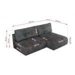 Narożnik VIVO L - strona lewa - ciemnoszary, sztruks