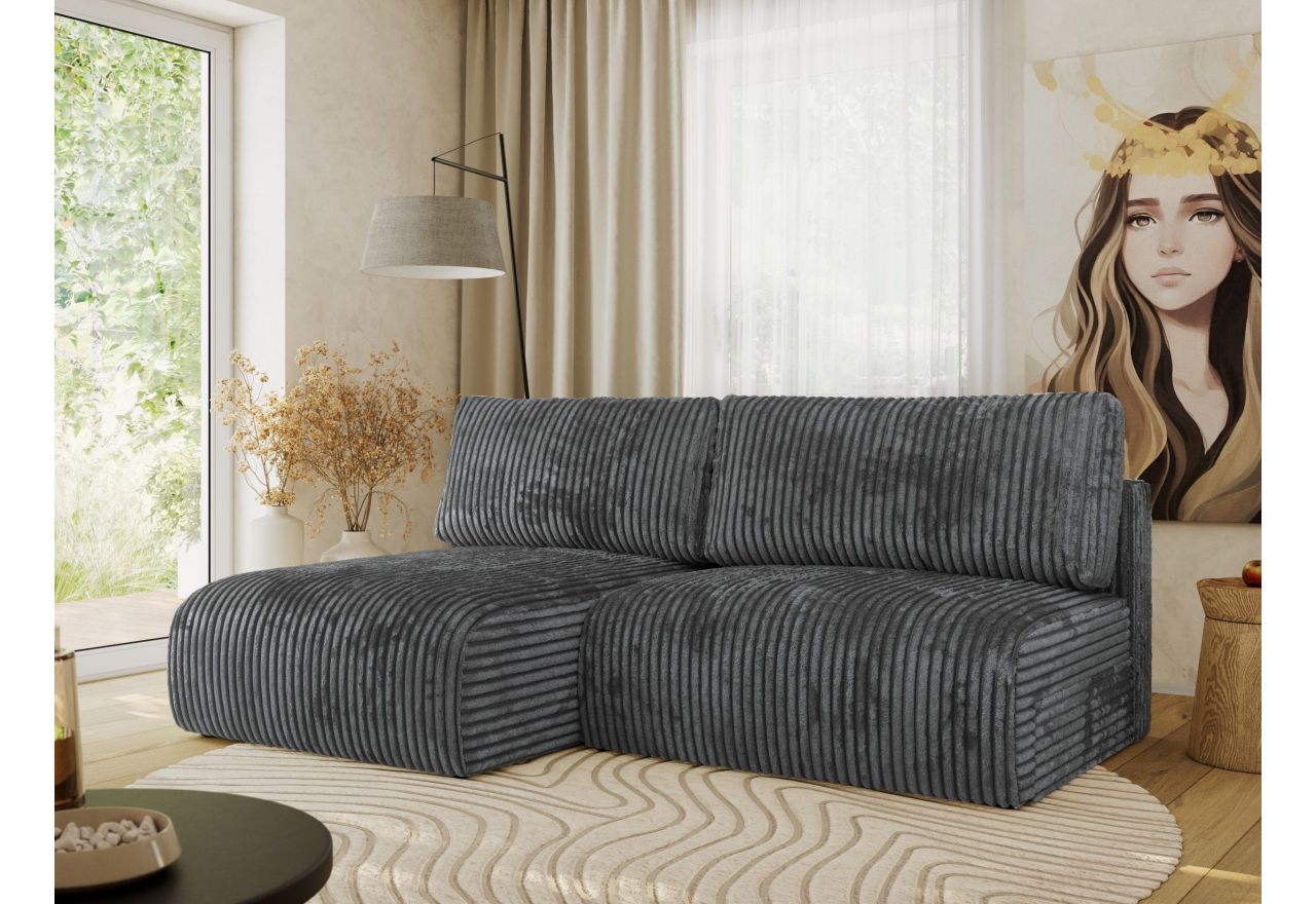 Narożnik VIVO L - strona lewa - ciemnoszary, sztruks