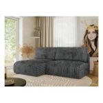 Narożnik VIVO L - strona lewa - ciemnoszary, sztruks