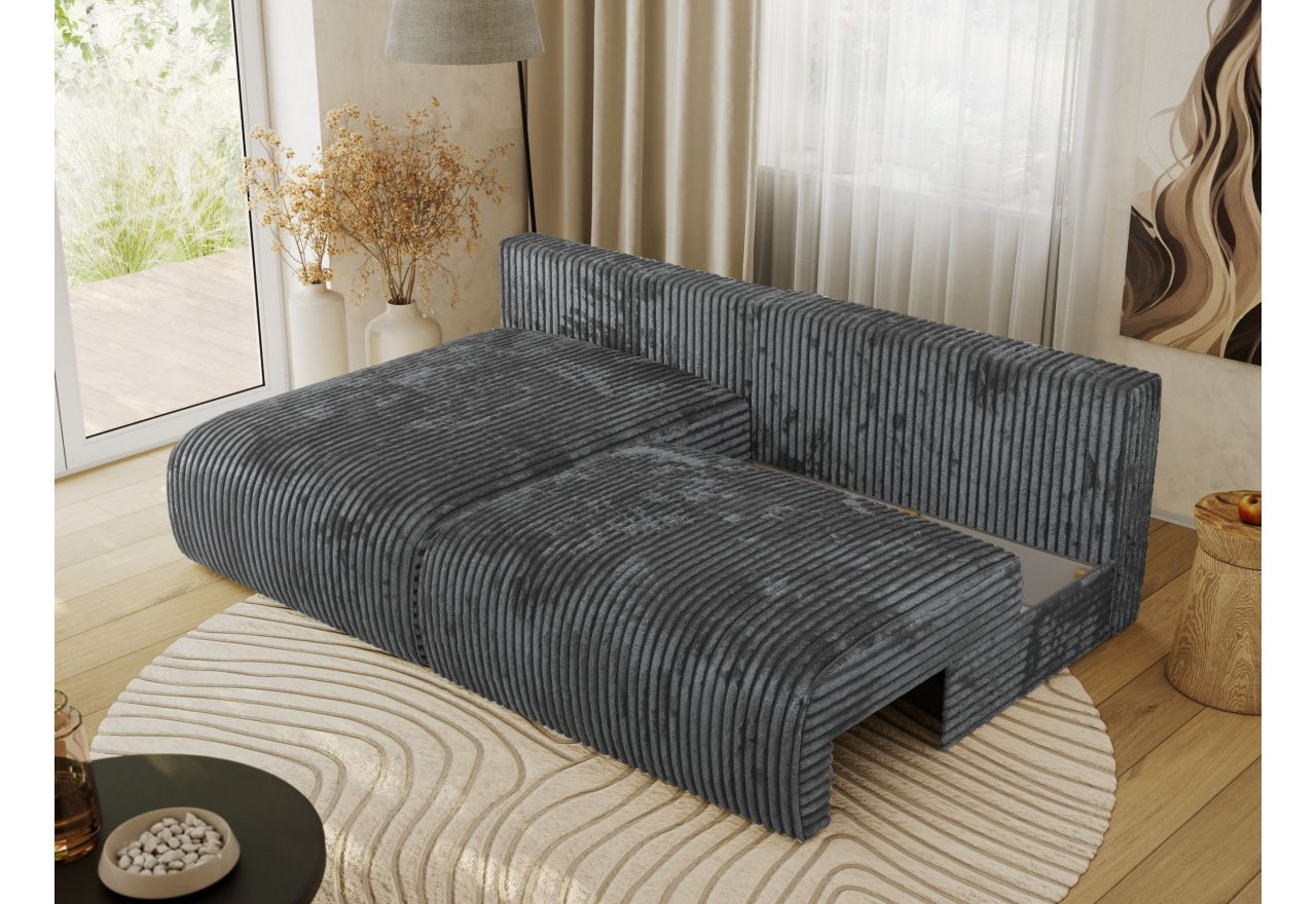 Narożnik VIVO L - strona lewa - ciemnoszary, sztruks