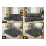 Narożnik VIVO L - strona lewa - ciemnoszary, sztruks