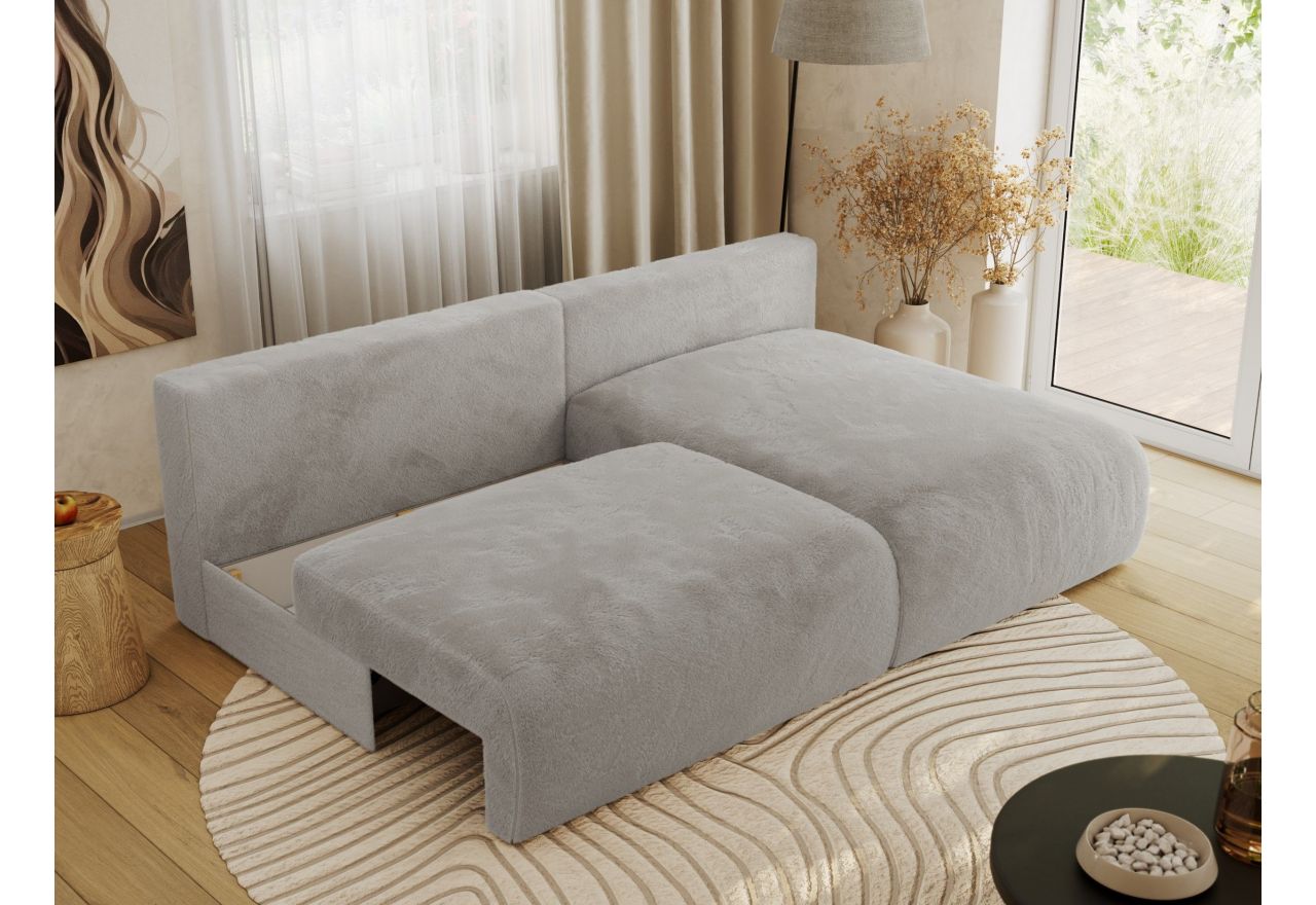 Narożnik VIVO L - strona prawa - jasnoszary, plusz