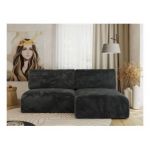 Narożnik VIVO L - strona prawa - ciemnoszary, plusz