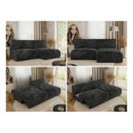 Narożnik VIVO L - strona prawa - ciemnoszary, plusz