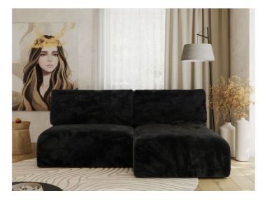 Narożnik VIVO L - strona prawa - czarny, plusz