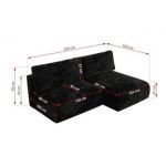 Narożnik VIVO L - strona prawa - czarny, plusz