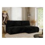 Narożnik VIVO L - strona prawa - czarny, plusz