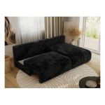 Narożnik VIVO L - strona prawa - czarny, plusz