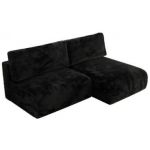 Narożnik VIVO L - strona prawa - czarny, plusz