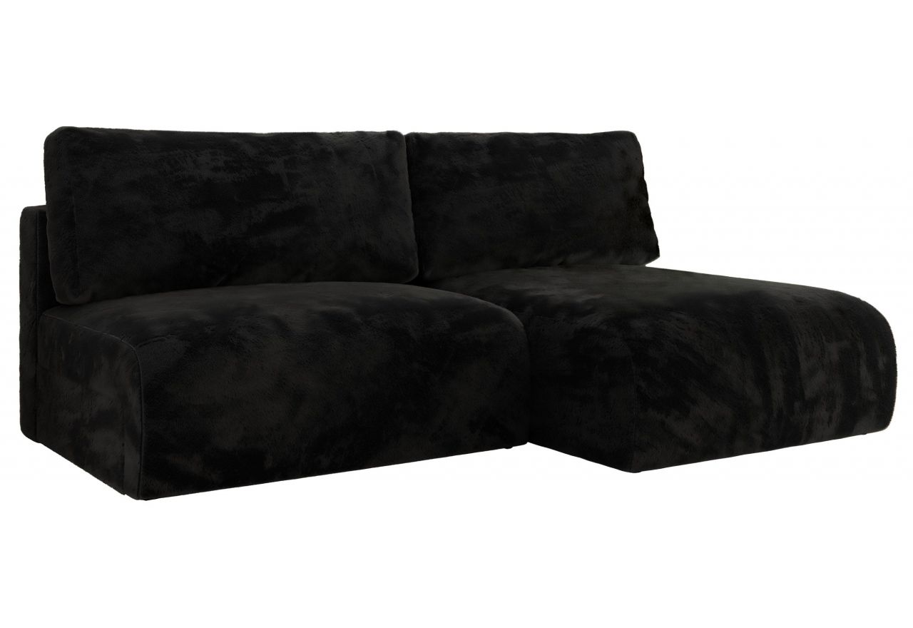 Narożnik VIVO L - strona prawa - czarny, plusz