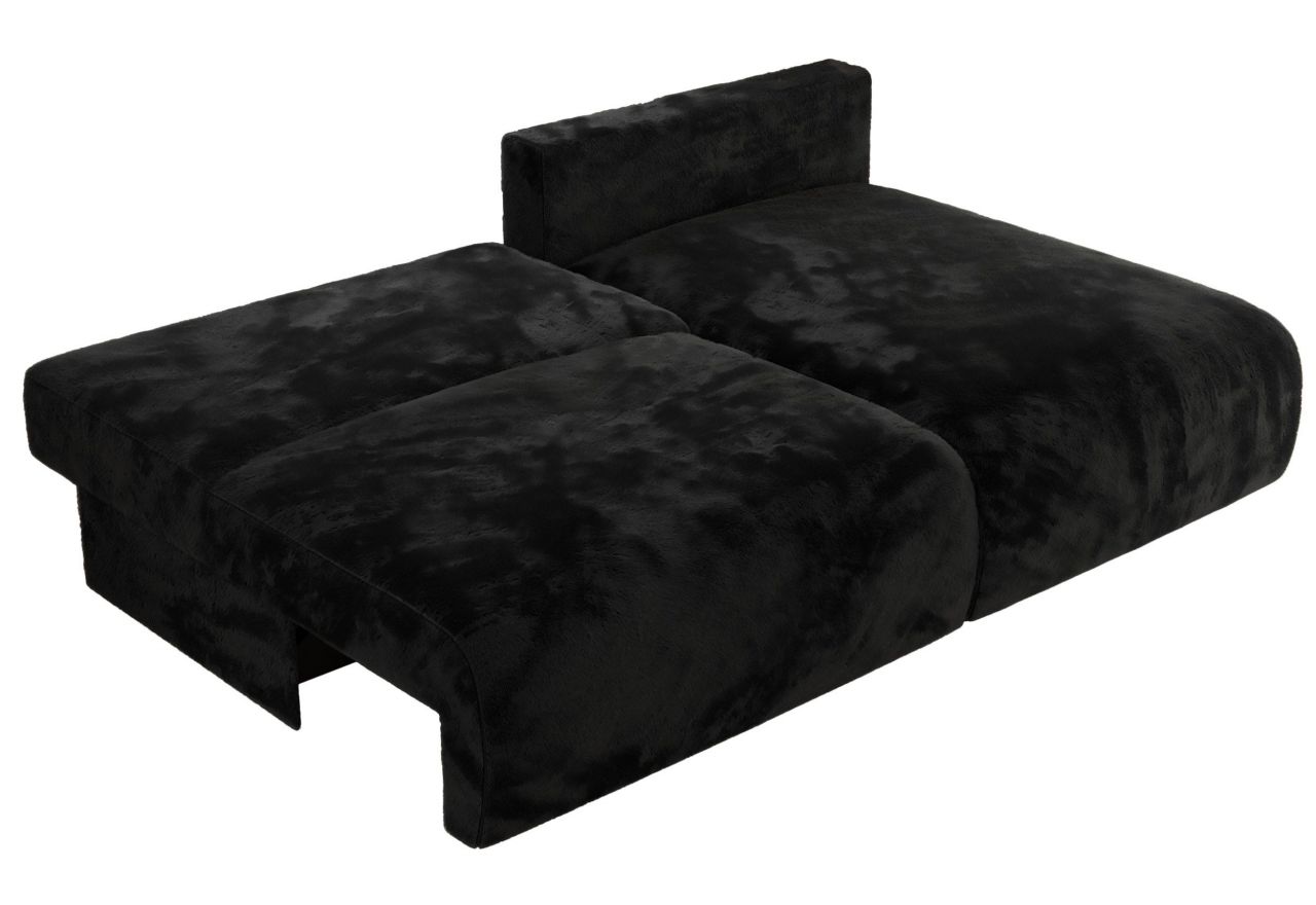 Narożnik VIVO L - strona prawa - czarny, plusz