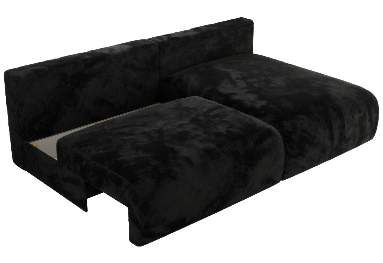 Narożnik VIVO L - strona prawa - czarny, plusz