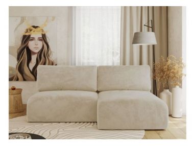 Narożnik VIVO L - strona prawa - kremowy, plusz