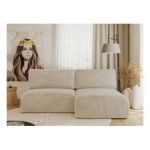 Narożnik VIVO L - strona prawa - kremowy, plusz