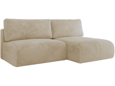 Narożnik VIVO L - strona prawa - kremowy, plusz