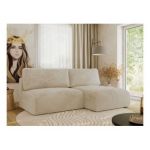 Narożnik VIVO L - strona prawa - kremowy, plusz