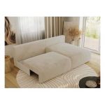 Narożnik VIVO L - strona prawa - kremowy, plusz