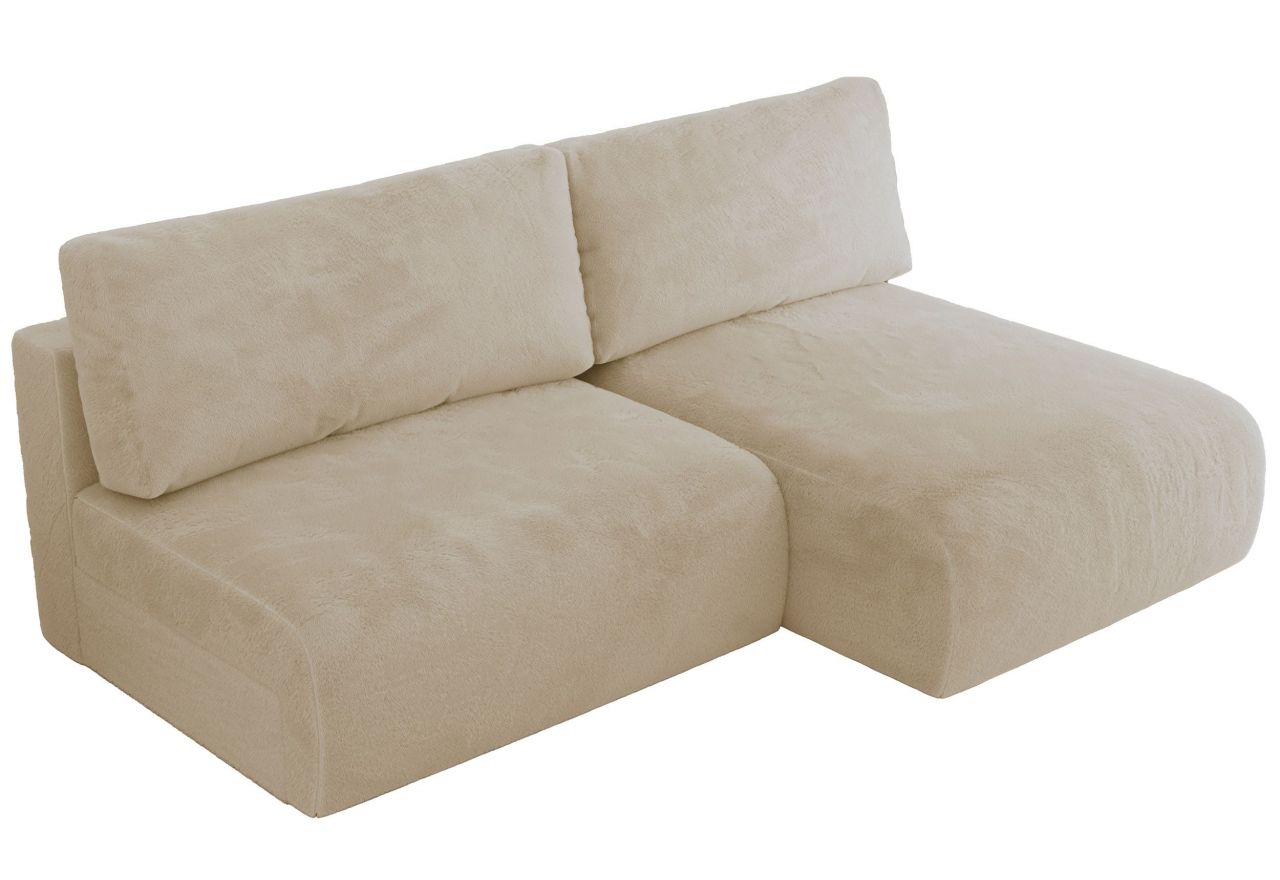 Narożnik VIVO L - strona prawa - kremowy, plusz