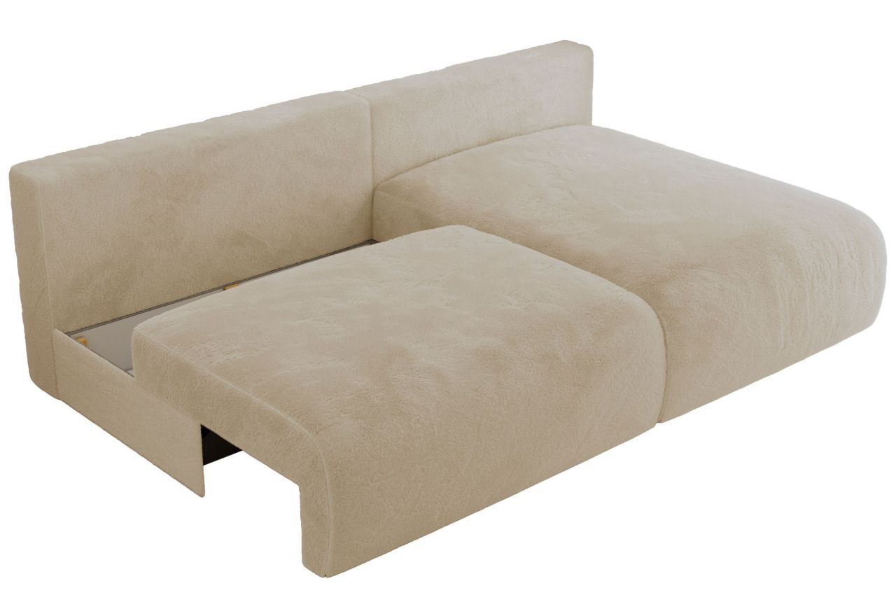 Narożnik VIVO L - strona prawa - kremowy, plusz