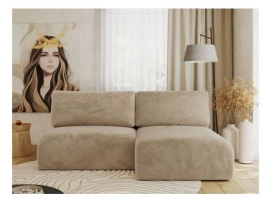 Narożnik VIVO L - strona prawa - beżowy, plusz