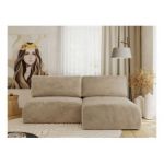 Narożnik VIVO L - strona prawa - beżowy, plusz