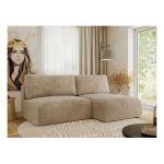 Narożnik VIVO L - strona prawa - beżowy, plusz