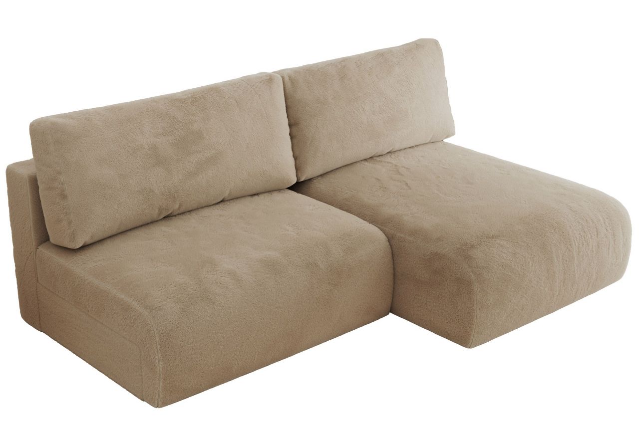 Narożnik VIVO L - strona prawa - beżowy, plusz