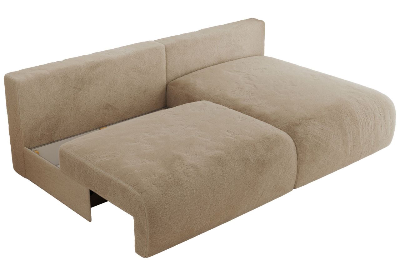 Narożnik VIVO L - strona prawa - beżowy, plusz