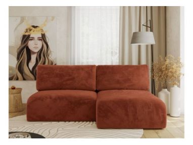 Narożnik VIVO L - strona prawa - pomarańczowy, plusz