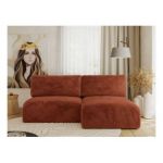 Narożnik VIVO L - strona prawa - pomarańczowy, plusz