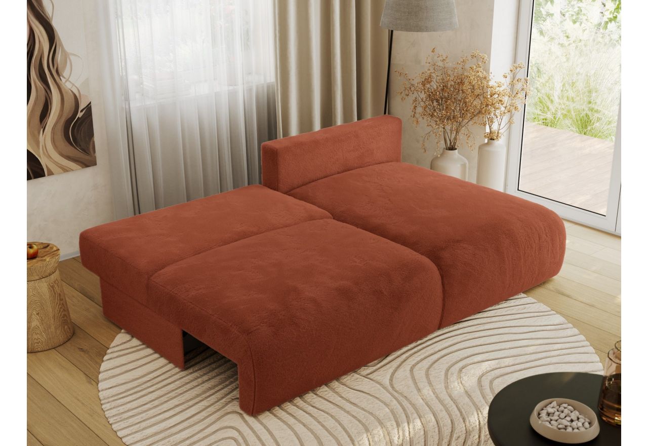 Narożnik VIVO L - strona prawa - pomarańczowy, plusz