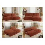 Narożnik VIVO L - strona prawa - pomarańczowy, plusz