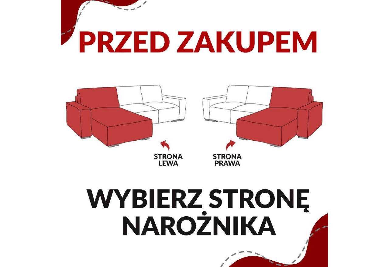 Narożnik VIVO L - strona prawa - pomarańczowy, plusz