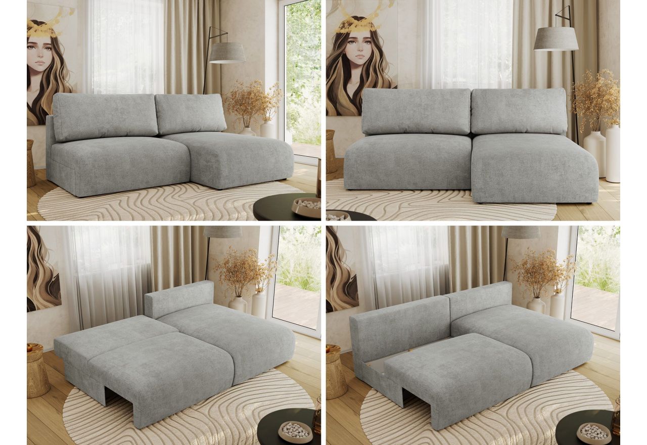 Narożnik VIVO L - strona prawa - jasnoszary, struktura