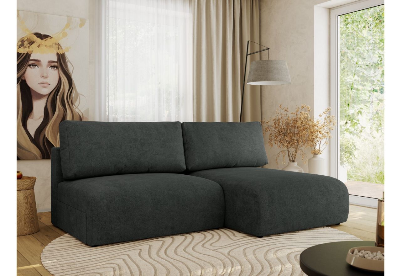 Narożnik VIVO L - strona prawa - ciemnoszary, struktura