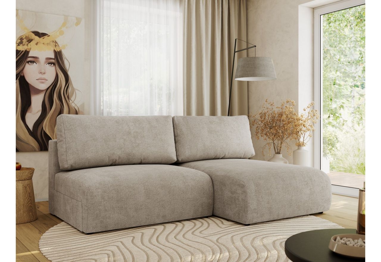 Narożnik VIVO L - strona prawa - beżowy, struktura